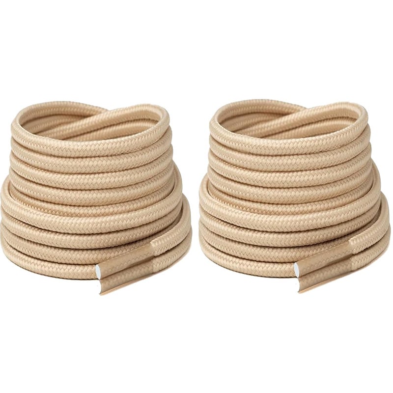 XERUS shoe lace Beige Round Shoe laces pack of 2pair for Hiking Boots Sports shoe Shoe Care & Accessories (2, beige, 120cm) - Image 1