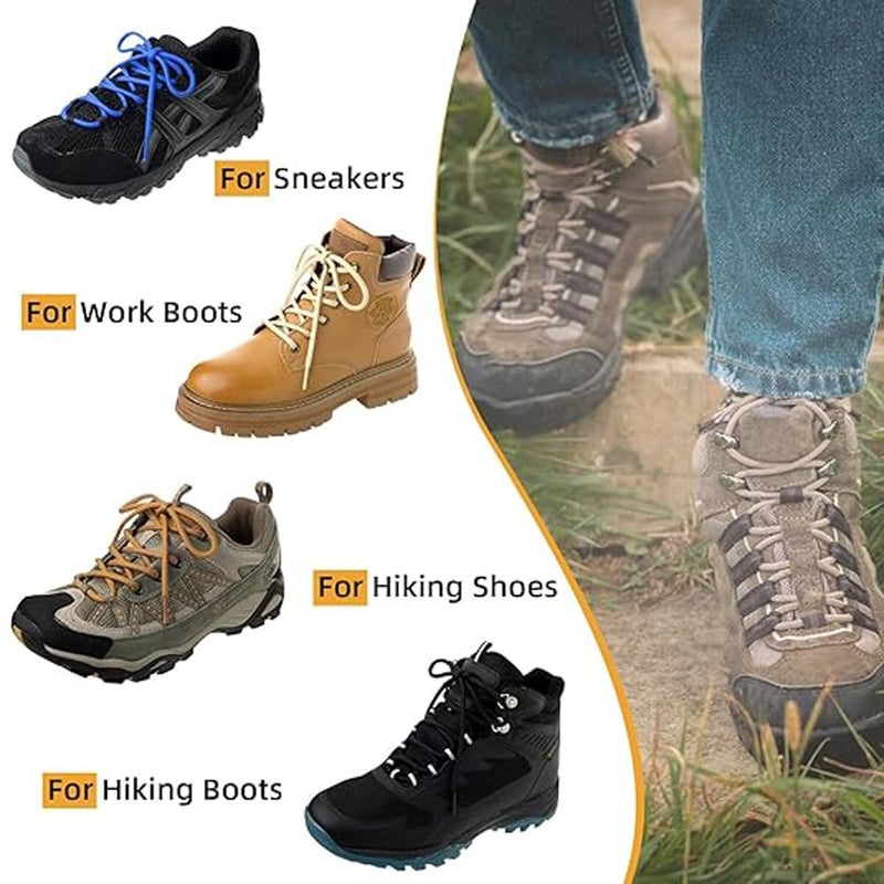 XERUS shoe lace Beige Round Shoe laces pack of 2pair for Hiking Boots Sports shoe Shoe Care & Accessories (2, beige, 120cm) - Image 3