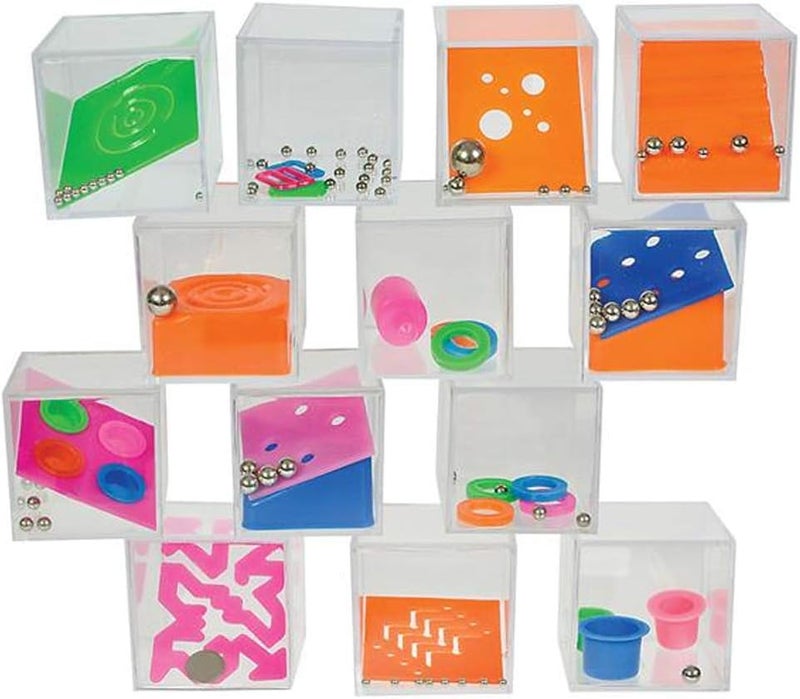 Gamie Gamie Brain Teaser Puzzles for Kids Pack of 12 Mini 15 Inch Maze Puzzle Cubes in Assorted Designs Fun Road Trip Toys Birthday Party Favors Stocking Stuffers Goodie Bag Fillers  - Image 1