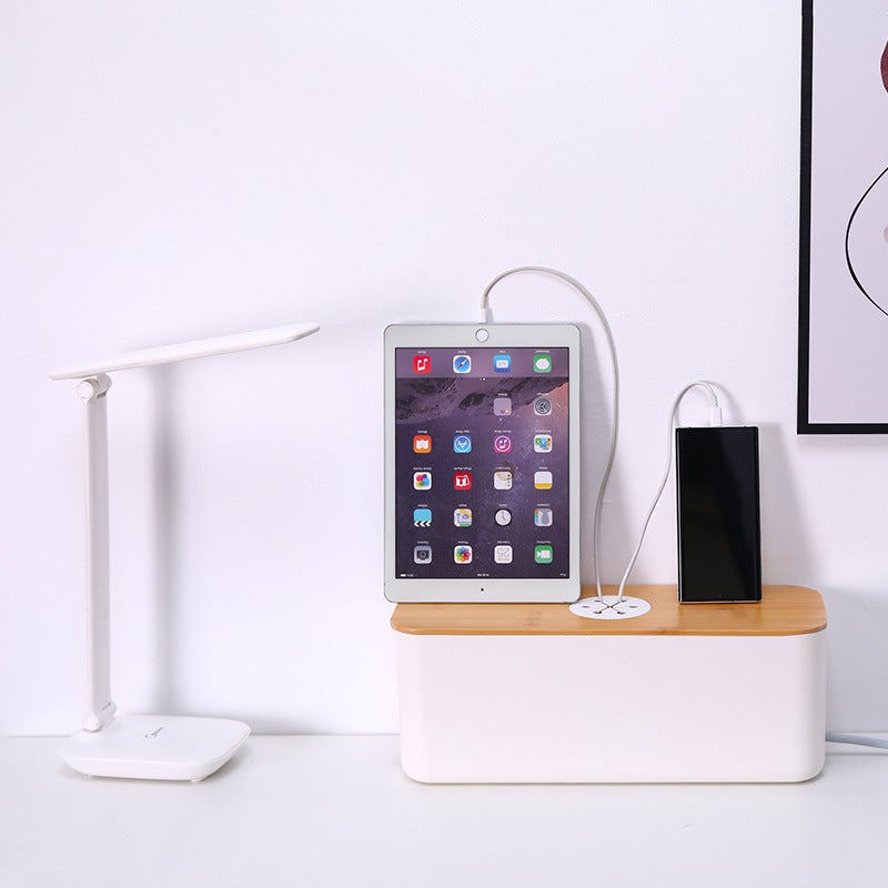 Wire Storage Box Desktop Charging Cable Data Cable Storage Artifact Plug Socket Cable Organizer Plug Board Cable Collection Box - Image 3