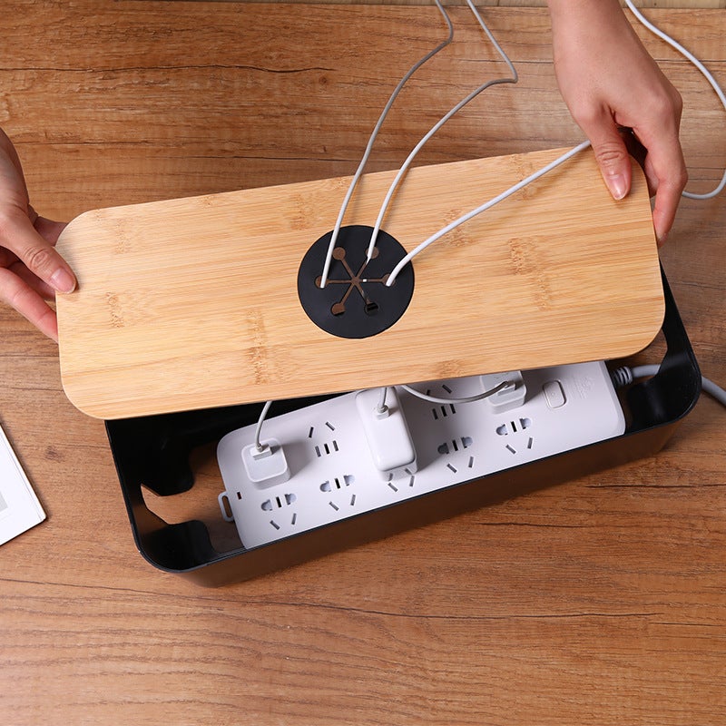 Wire Storage Box Desktop Charging Cable Data Cable Storage Artifact Plug Socket Cable Organizer Plug Board Cable Collection Box - Image 5