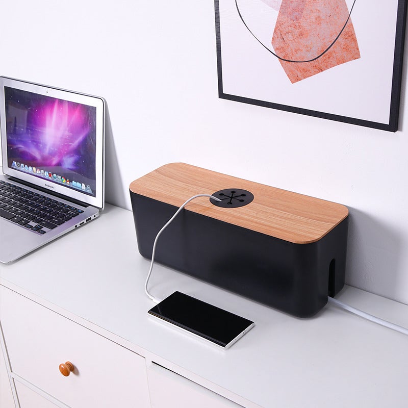 Wire Storage Box Desktop Charging Cable Data Cable Storage Artifact Plug Socket Cable Organizer Plug Board Cable Collection Box - Image 4