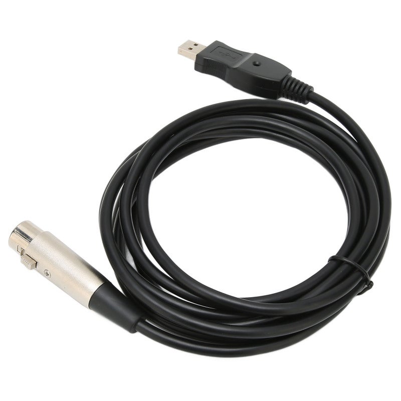 كابل ميكروفون USB بصوت رقمي 16 بت وتردد 48 كيلوهرتز - محول تناظري إلى رقمي مدمج لتعزيز إشارة الصوت - واجهة XLR أنثى للتسجيل المنزلي - Image 3
