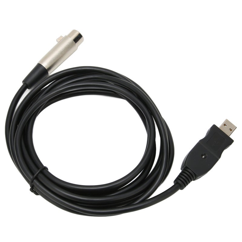 كابل ميكروفون USB بصوت رقمي 16 بت وتردد 48 كيلوهرتز - محول تناظري إلى رقمي مدمج لتعزيز إشارة الصوت - واجهة XLR أنثى للتسجيل المنزلي - Image 4
