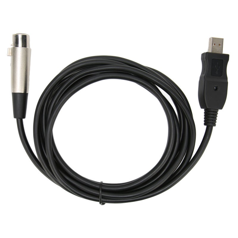 كابل ميكروفون USB بصوت رقمي 16 بت وتردد 48 كيلوهرتز - محول تناظري إلى رقمي مدمج لتعزيز إشارة الصوت - واجهة XLR أنثى للتسجيل المنزلي - Image 1