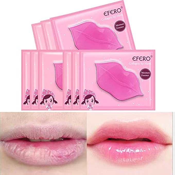 efero Moisturizing Pink Lip Masks Crystal Collagen Eye Mask Gel Anti-Aging Eye Patches Dark Circle Remover 18 Packs with Box - Image 3
