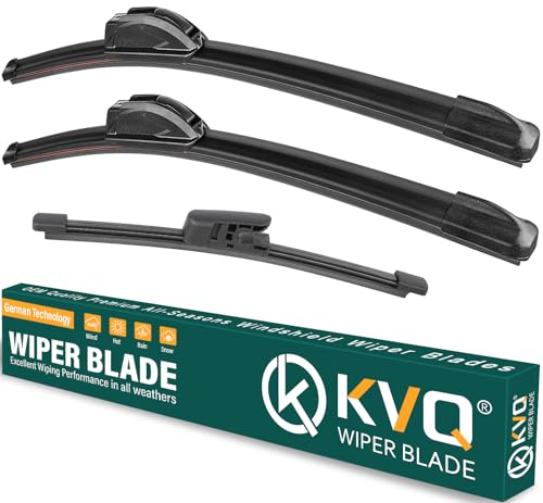 KVQ Windshield Wiper Blades Replacement for Hyundai Veloster 2012 2013 2014 2015 2016 2017,Original Equipment Replacement Front Rear Wiper Blade Set - 26" 18" 8" (Set of 3) - Image 1