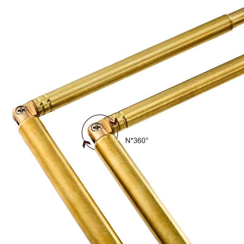 Jadive عصي تحديد المواقع النحاسية 3 قطع وبندول تحديد المواقع لصيد الأشباح، شفاء الطاقة، تحديد المياه تشمل 2 عصي تحديد مواقع قابلة للسحب بمقبض نحاسي و1 بندول قلادة (ذهبي) - Image 3