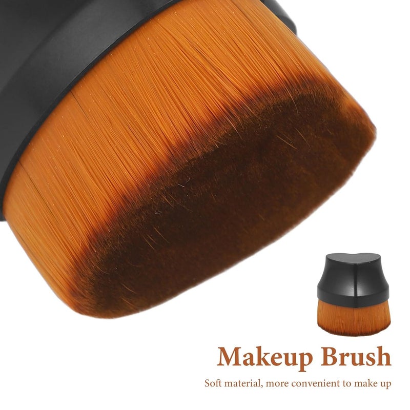 Heart-shaped Small Foundation Brush for Women Makeup Blending Brush with Black-brown Bristles Portable Travel Foundation Liquid - Image 3
