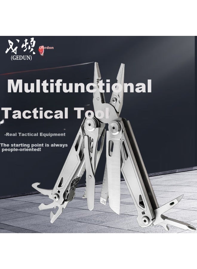 Gedun Multi-functional Tool Pliers, Folding Pliers, Portable Survival Knife, Outdoor Emergency Rescue Tools, Tactical Pliers, Wrench, Scissors - Image 1