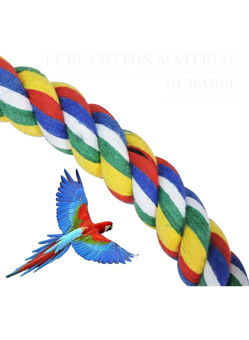 أرجوحة طيور، ألعاب معلقة على القفص، أرجوحة بحبل قطني، مجاثم مقاومة للعض، لعبة ببغاء، صانع ألواح للبادجي، الكوكتيل، الكونيور، العصافير، الببغاوات الصغيرة - Image 4