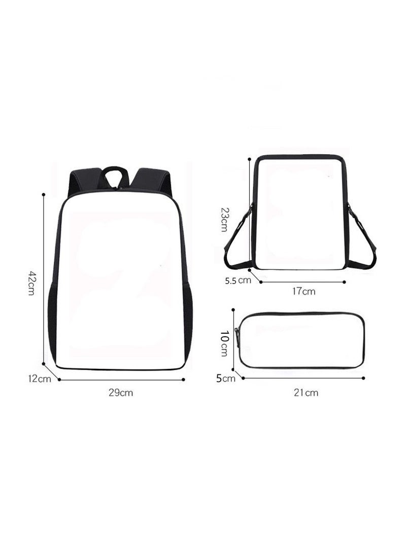 General - New SONIC Sonic backpack two-dimensional cartoon animation primary school bag backpack satchel pencil case three-piece set - Image 1