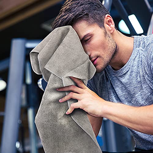 Eurow Microfiber Gym Towels, Super Absorbent & Quick Drying Sweat Towels for Fitness, Sports, Yoga, Workout, Sauna, Face & Equipment, Soft & Reusable,16x27 Inches, 6-Pack, Gray - Image 5