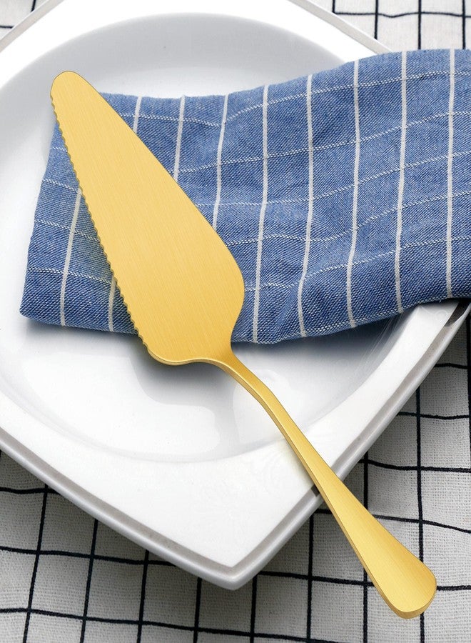 LIANYU 5-Piece Matte Gold Serving Utensils Set, Stainless Steel Serving Set Include Serving Spoon Fork, Flatware Serving Pieces for Buffet Catering, Satin Finish, Dishwasher Safe - Image 4