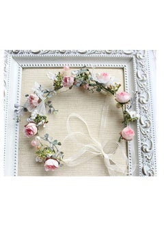 SYOSI Adjustable Flower Crown Headband, Boho Flower Headband Hair Wreath Floral Garland Crown Halo Headpiece with Ribbon Women Girl Festival Wedding Festival Party  - Image 5