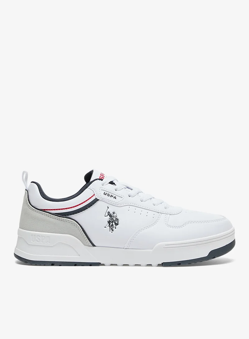 U.S. Polo Assn. Men's White Sneakers - Lightweight Modern Design, Comfortable Everyday Casual Shoes