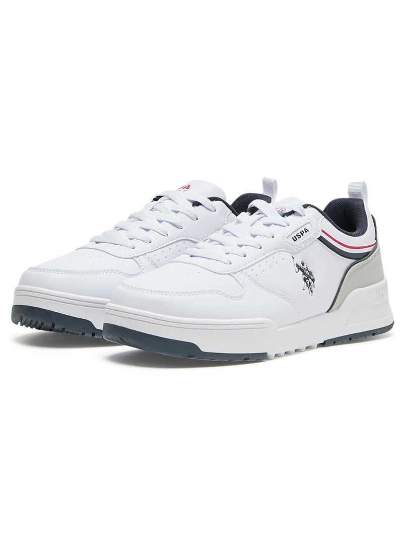 U.S. Polo Assn. Men's White Sneakers - Lightweight Modern Design, Comfortable Everyday Casual Shoes  - Image 3