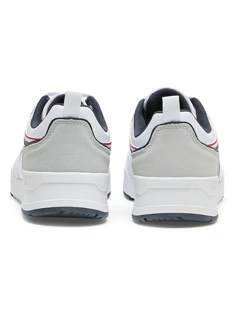 U.S. Polo Assn. Men's White Sneakers - Lightweight Modern Design, Comfortable Everyday Casual Shoes
