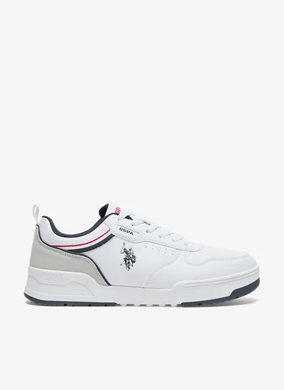 U.S. Polo Assn. Men's White Sneakers - Lightweight Modern Design Shoes, Comfortable Everyday Casual