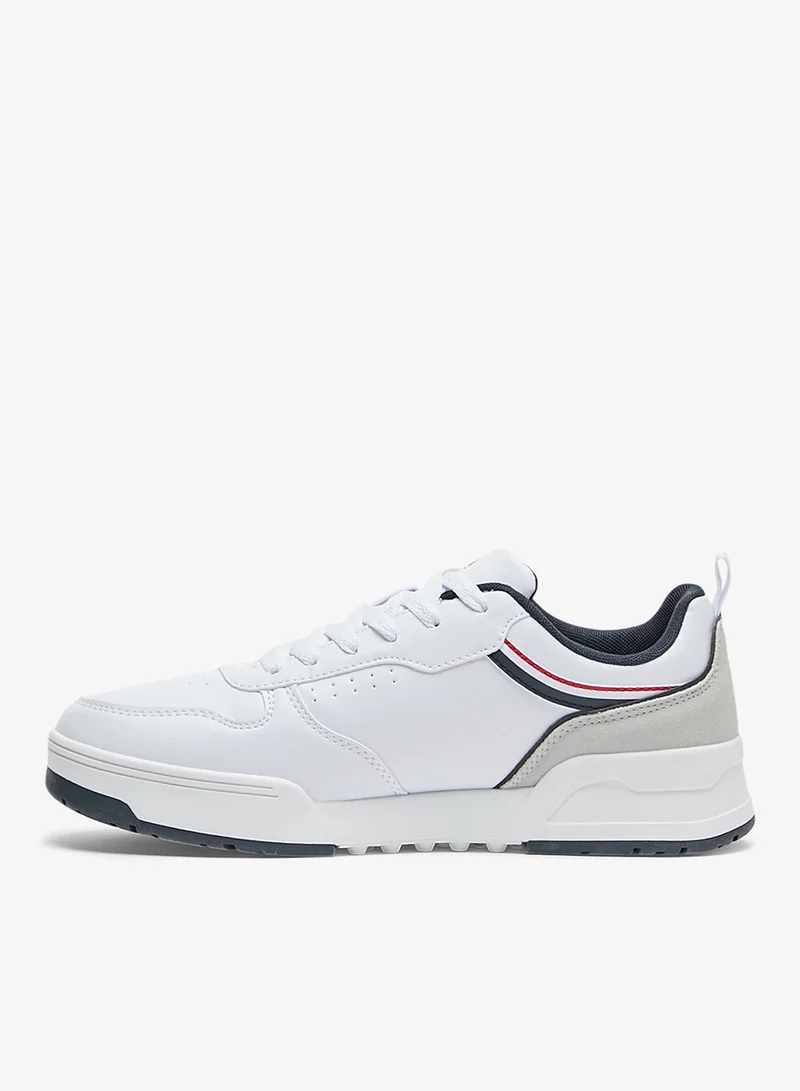 U.S. Polo Assn. White/Navy/Red Men's White Sneakers - Lightweight Modern Design Shoes, Comfortable Everyday Casual for Men | Best Price UAE