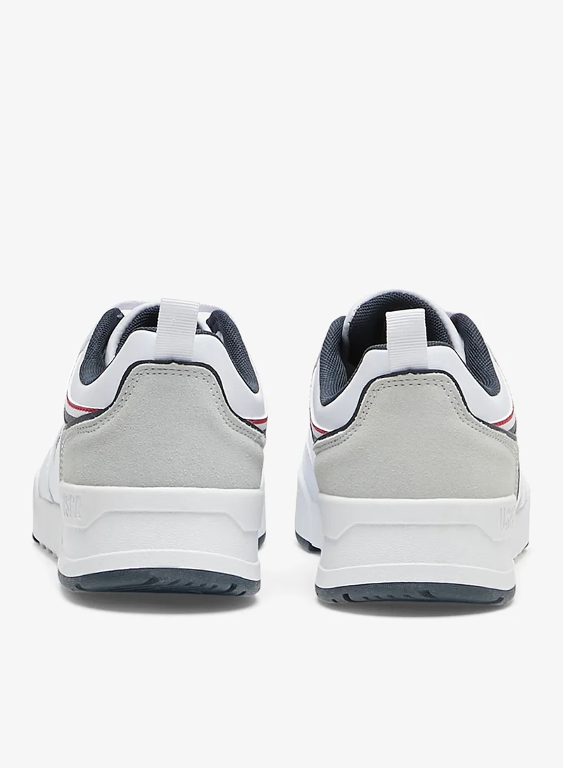 U.S. Polo Assn. White/Navy/Red Men's White Sneakers - Lightweight Modern Design Shoes, Comfortable Everyday Casual for Men | Best Price UAE