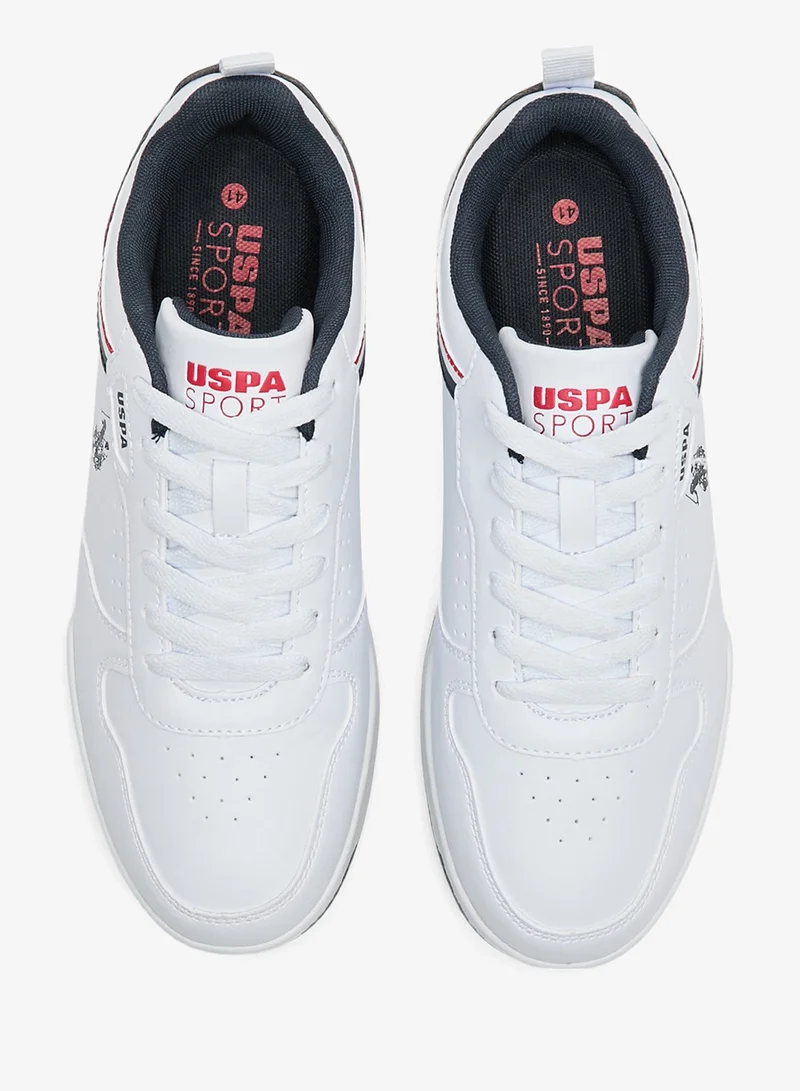 U.S. Polo Assn. White/Navy/Red Men's White Sneakers - Lightweight Modern Design Shoes, Comfortable Everyday Casual for Men | Best Price UAE