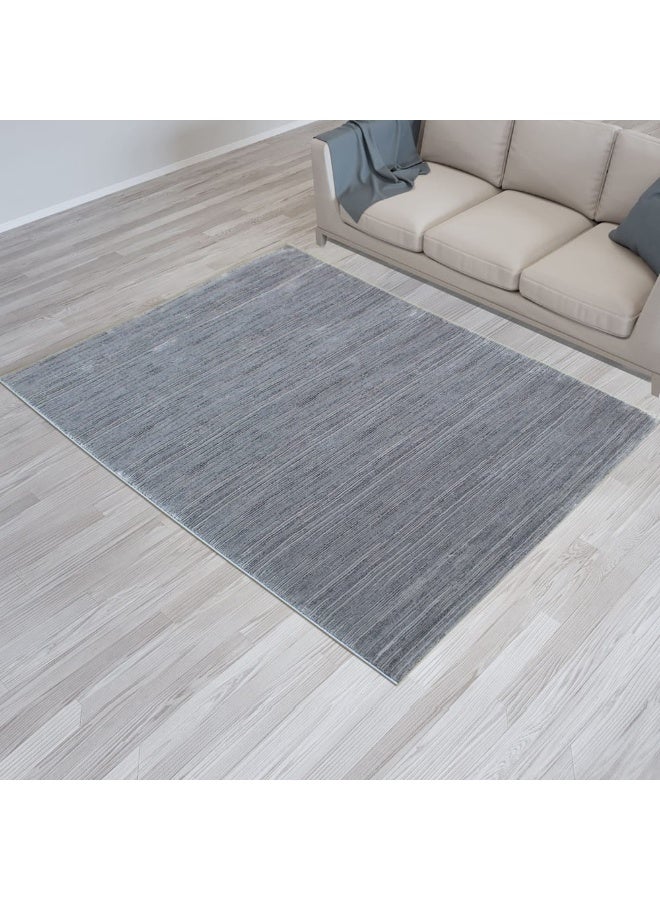 Handpicked Furniture Neutral Grey Rug, Ultra Soft Area Carpets For Bed Room, Living Room, And Dining Room, Antislip Floor Carpets, Easy To Clean, Made In Turkey, Rectangle - Image 1