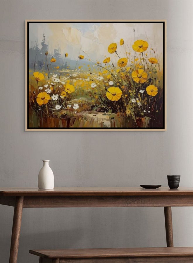 Art Decor Framed Canvas Landscape Print of Modern Abstract Floral Botanical Art, Floral Garden Artwork Wall Décor for Living Room Bedroom Office. - Image 3