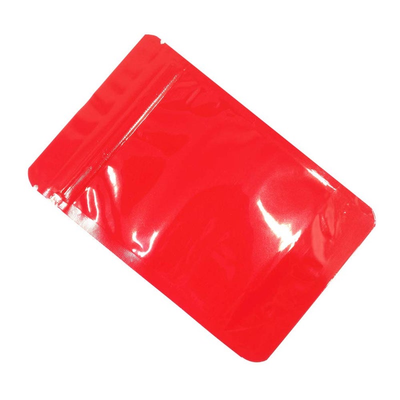 MITOB 100 Pieces Stand Up Mylar Bags Plastic Window Pouch for Zip Food Storage Lock Aluminum Foil Bag Candy Packaging Zipper Lock (3.3x5.1 inch  Red) - Image 4