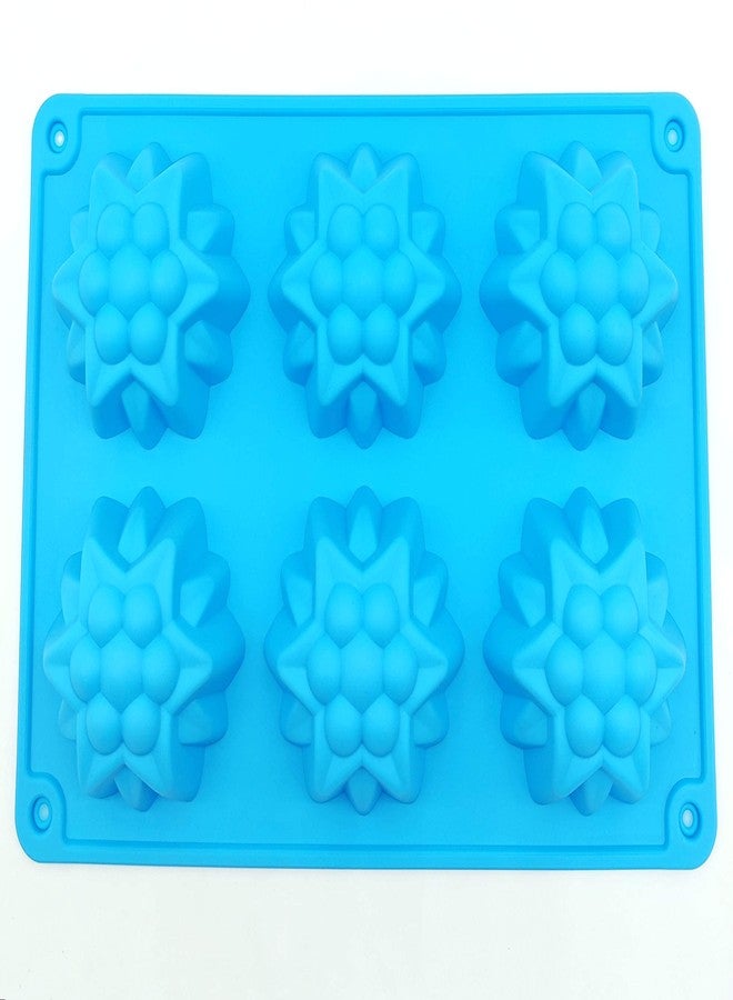 Folca® 1 Pc 6 Cavity Silicone Mould for Handmade Soap, Cake, Jelly, Pudding, Chocolate, Dessert etc (Flower Mould Design 4) - Image 1
