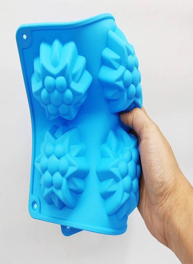 Folca® 1 Pc 6 Cavity Silicone Mould for Handmade Soap, Cake, Jelly, Pudding, Chocolate, Dessert etc (Flower Mould Design 4) - Image 2
