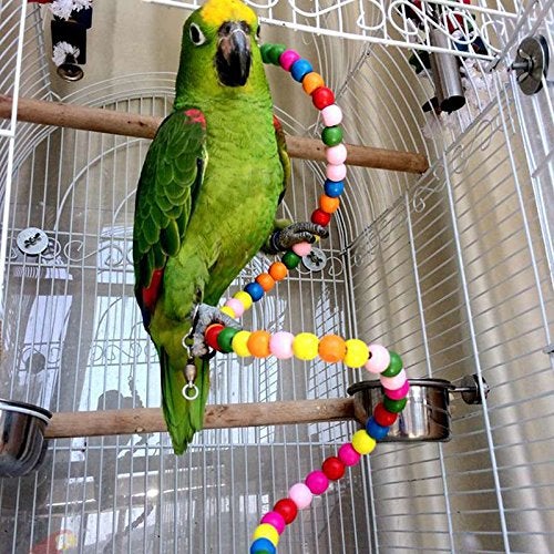 Sage Square Natural Wood Bead Swing Flexible Ladder for cage Toy for Budgerigar, Lovebird, Cockatiel, Conure, Finch, African Grey, Canary, Cockatoo, Macaw, Budgies Birds (Large - 150cm) - Image 2