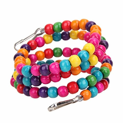 Sage Square Natural Wood Bead Swing Flexible Ladder for cage Toy for Budgerigar, Lovebird, Cockatiel, Conure, Finch, African Grey, Canary, Cockatoo, Macaw, Budgies Birds (Large - 150cm) - Image 4