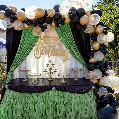 QueenDream Green Sequin Backdrop Curtains 2 Panels 2FTx8FT Christmas Party Backdrop Glitter Birthday Bridal Wedding Curtains Sparkle Photo Backdrop - Image 2