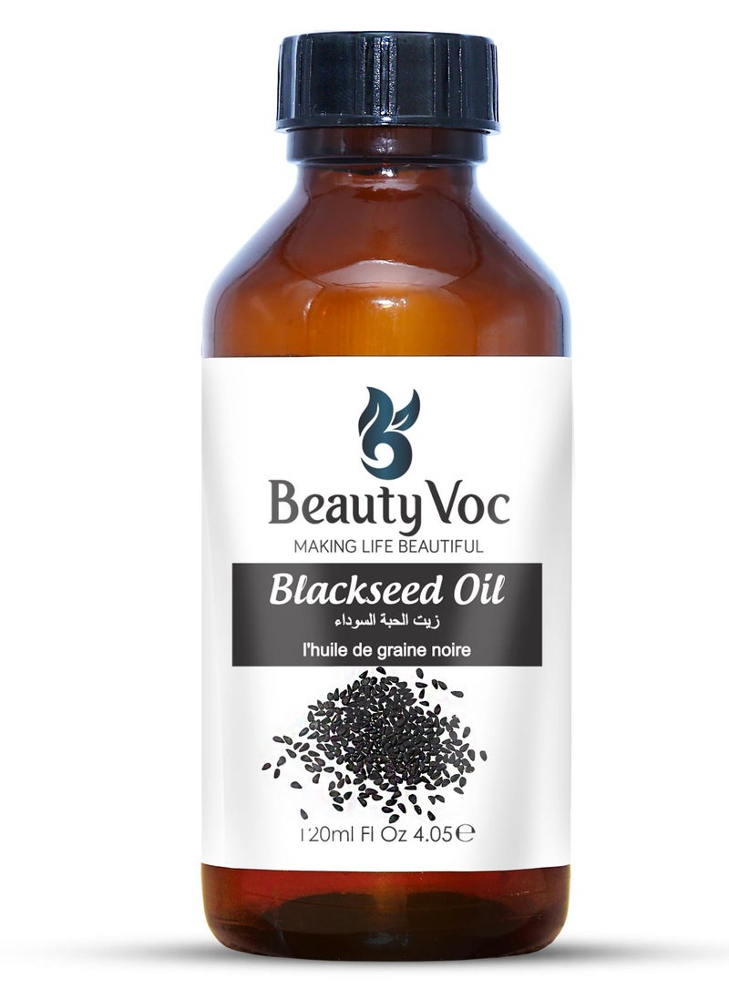 BEAUTY VOC Premium Black Seed Oil Enriched with Antioxidants, Vitamins, and Essential Fatty Acids for Radiant Skin, Wrinkle Reduction, Soothing Irritations and Boosting Hair Health, 120ml  - Image 2