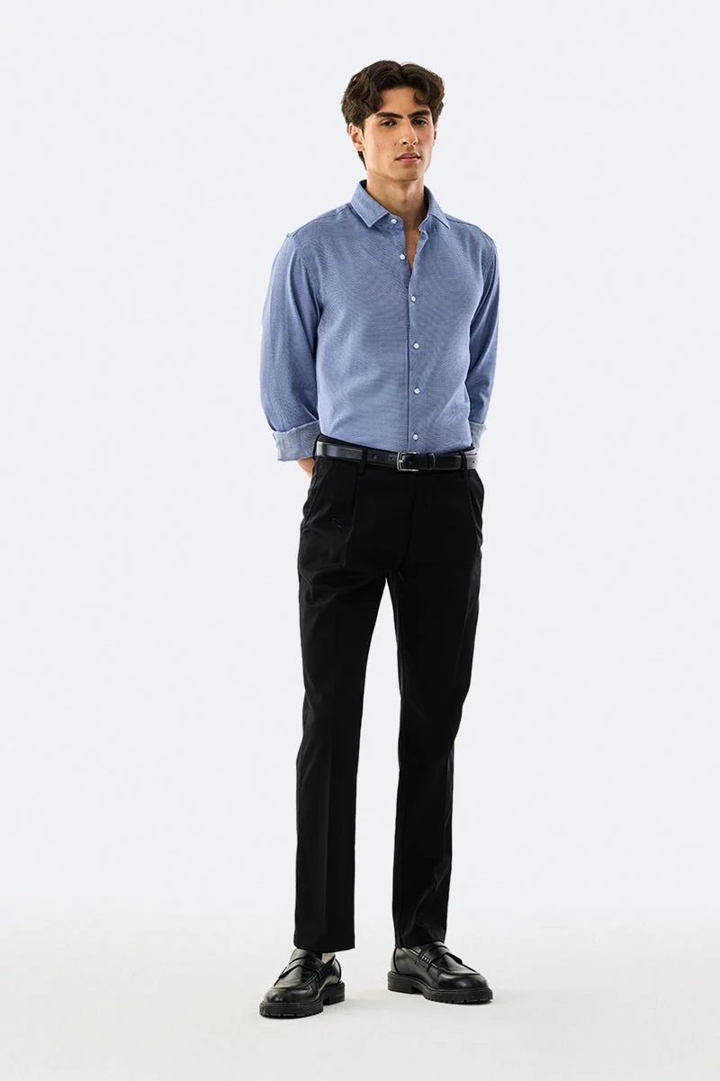 SNITCH Micro Check Slim Fit Luxe Shirt
