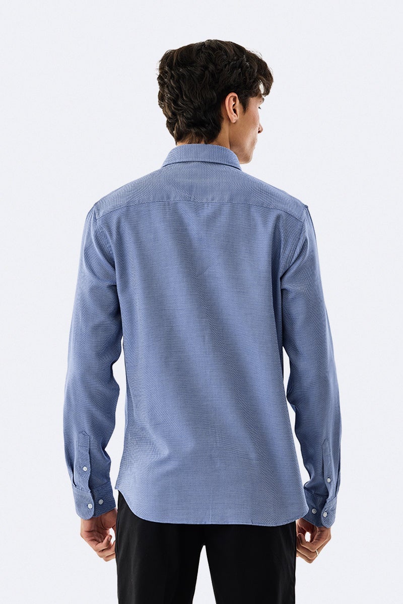 SNITCH Micro Check Slim Fit Luxe Shirt - Image 5