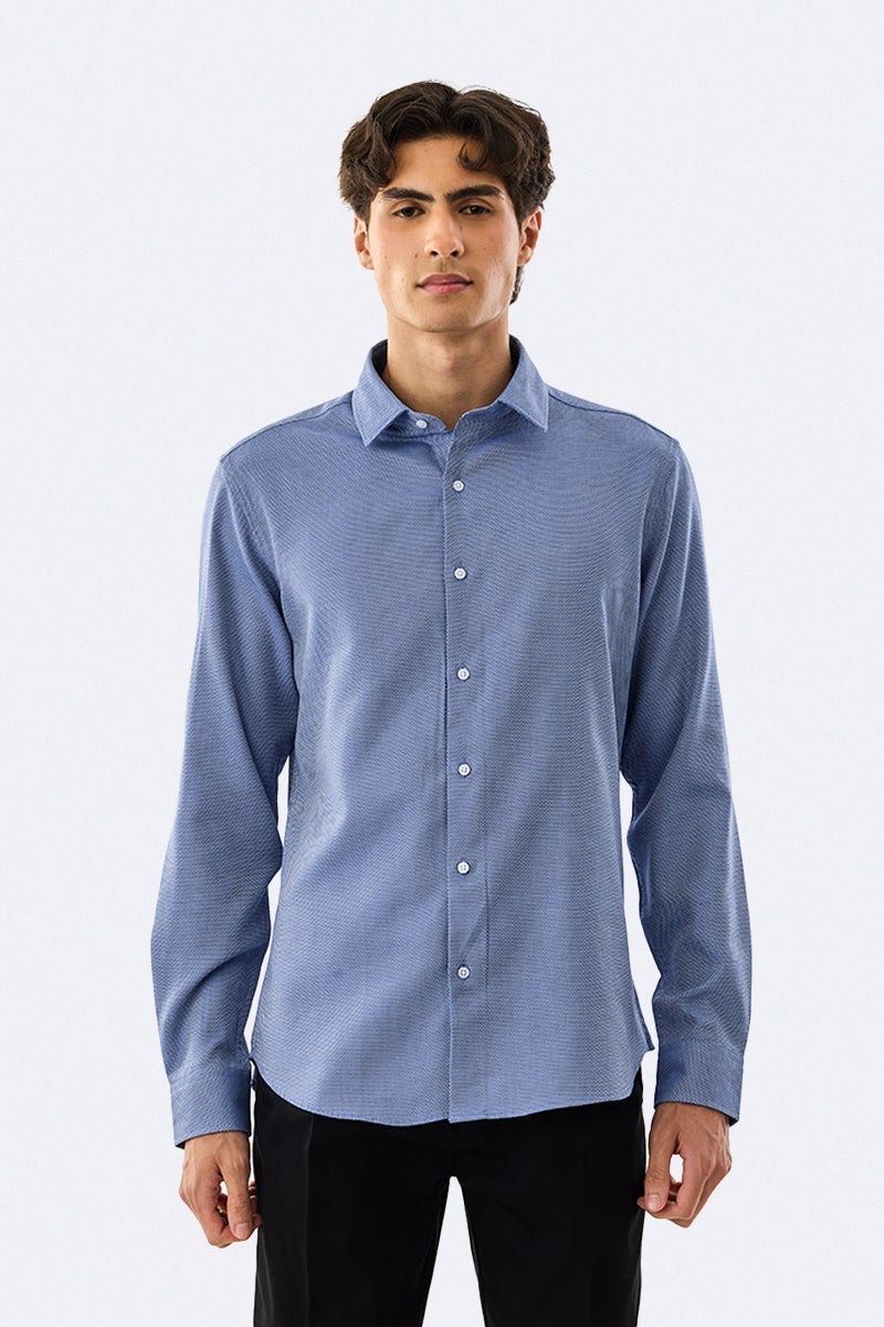 SNITCH Micro Check Slim Fit Luxe Shirt - Image 4