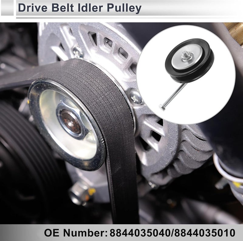 RATCHROLL Drive Belt Idler Pulley for Toyota Pick Up 1982-1995 Serpentine Tensioner Pulley Idler with Bolt Washer No.8844035040/8844035010/MR568933 Black 1 Pcs - Image 2