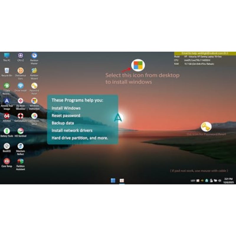 محرك أقراص USB 1011 USB قابل للتشغيل بسعة 32 جيجابايت، الإصدار 3.2 Gen لإعادة تثبيت نظام التشغيل وإعادة تعيين كلمات المرور؛ يدعم UEFI/Legacy؛ متوافق مع جميع العلامات التجارية - Image 4