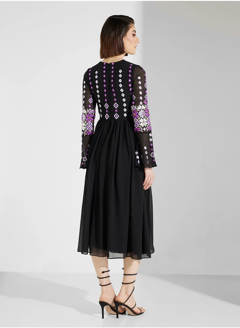 فروك اند فرل Embellished Midi Dress