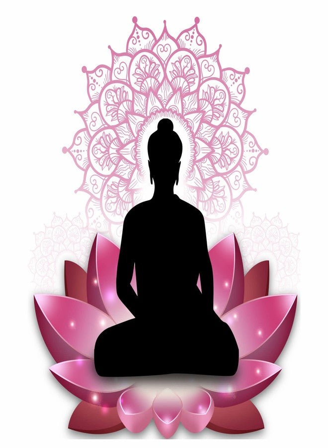 Sticker Yard Buddha On Lotus Vinyl Wall Sticker for Living Room/Bedroom/Office and All Decorative Wall Stickers Size 55X50CM - Image 1