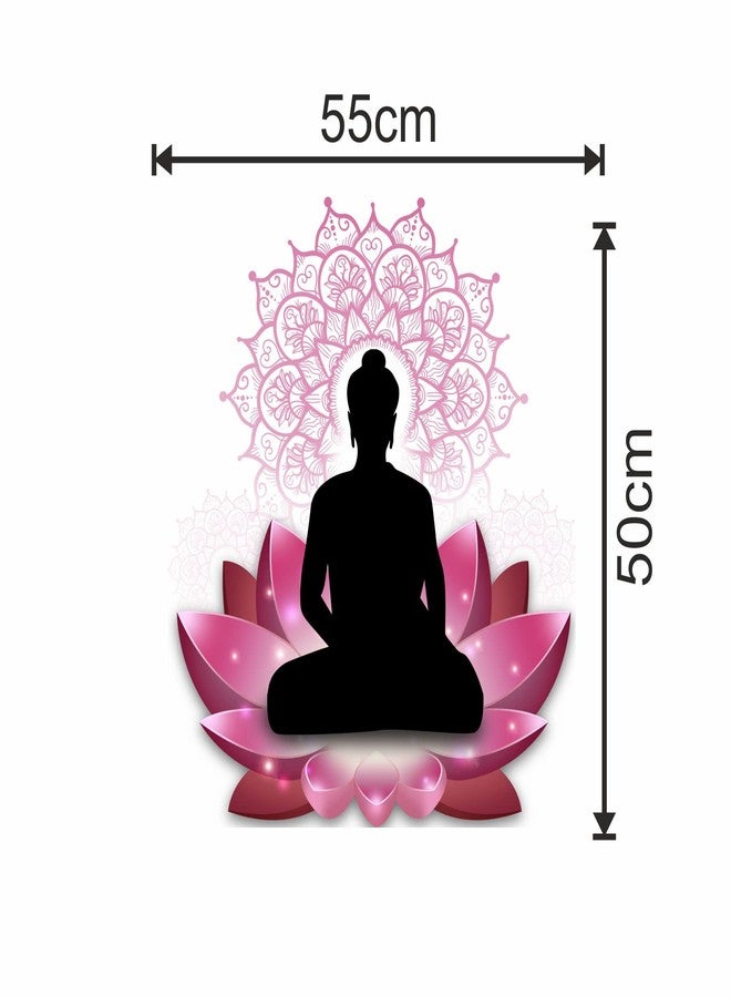 Sticker Yard Buddha On Lotus Vinyl Wall Sticker for Living Room/Bedroom/Office and All Decorative Wall Stickers Size 55X50CM - Image 4