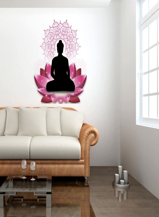 Sticker Yard Buddha On Lotus Vinyl Wall Sticker for Living Room/Bedroom/Office and All Decorative Wall Stickers Size 55X50CM - Image 2