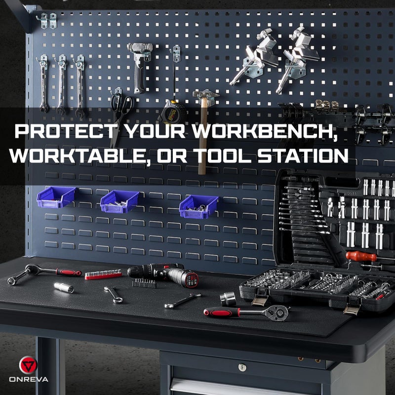 ONREVA Workbench Mat 36X72 Inches, EVA Rubber Work Mat, Protect Your Work Bench Top, Heavy Duty Pad for Tool Box Top, Table, Tool Station, Rolling Cabinet Cart Cover Liner Matt, 72"X36" 5mm Thick - Image 2