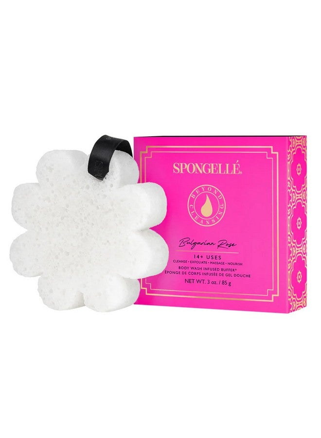 spongelle Spongelle Bulgarian Rose Wild Flower Buffer Body Scrubber With Box | Bath & Shower Loofah For Women | Exfoliator With Body Wash Infused | 14+ Uses  - Image 1