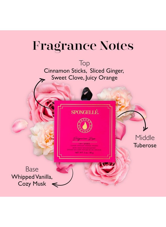 spongelle Spongelle Bulgarian Rose Wild Flower Buffer Body Scrubber With Box | Bath & Shower Loofah For Women | Exfoliator With Body Wash Infused | 14+ Uses  - Image 3