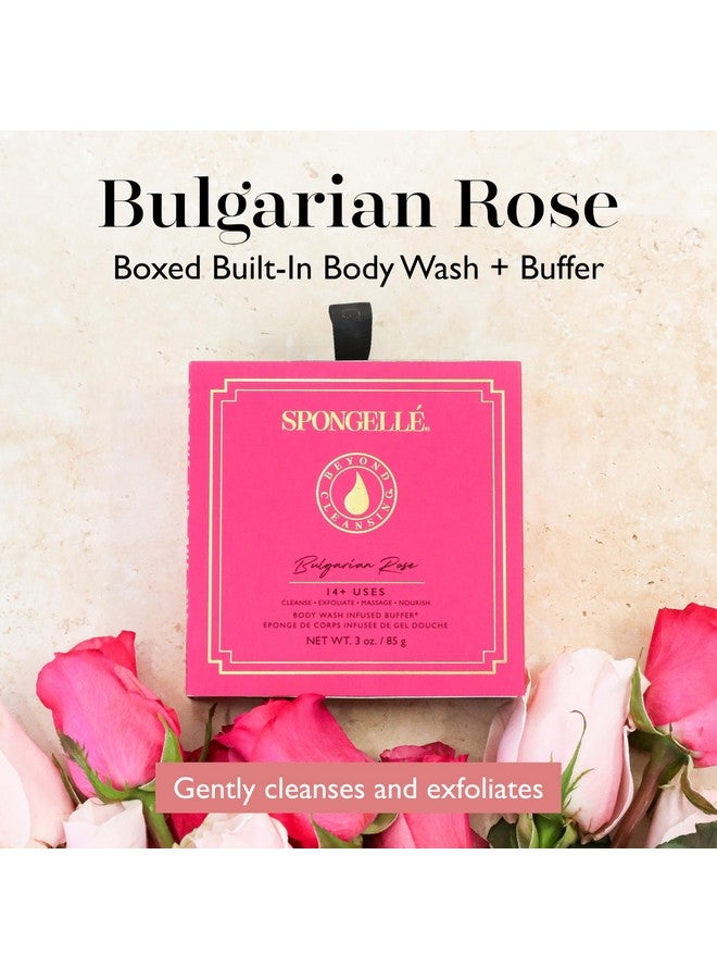 spongelle Spongelle Bulgarian Rose Wild Flower Buffer Body Scrubber With Box | Bath & Shower Loofah For Women | Exfoliator With Body Wash Infused | 14+ Uses  - Image 2