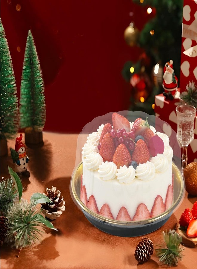 FEOOWV 5Pack 10inch Round Clear +Gold Cake Carriers for Transport Plastic Cake Containers Carriers with Dome Lids and Cake Boards Clear Bundt Cake Boxes - Image 5
