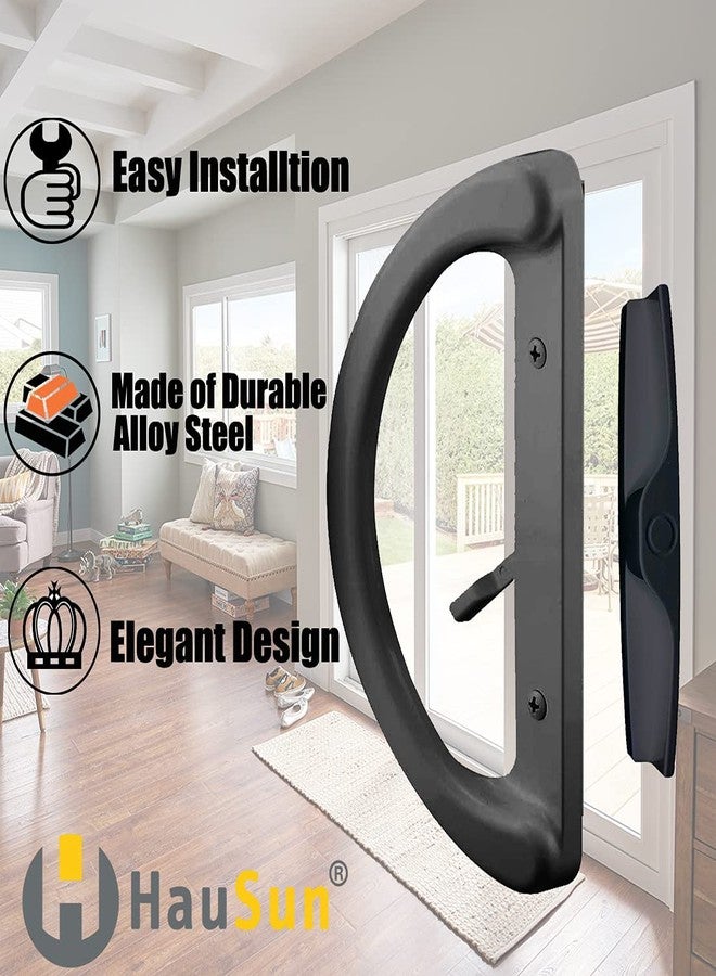HauSun Patio Sliding Glass Door Handle Set with 45° Mortise Lock Suitable for Sliding Glass Patio Door Thickness from 1-1/2" to 1-3/4", Fits 3-15/16” Screw Hole Spacing, Reversible Design(Non-Handed), Black - Image 5